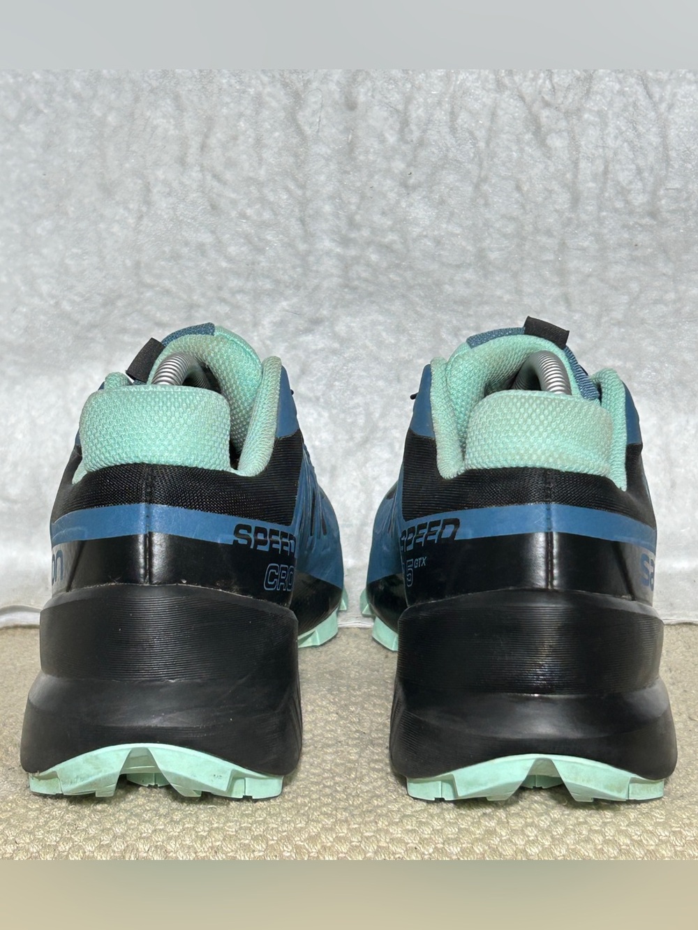 Salomon Womens Blue Speedcross 5 GTX Gortex Trail Running Sneakers Shoes SZ 7.5 - Picture 4 of 11